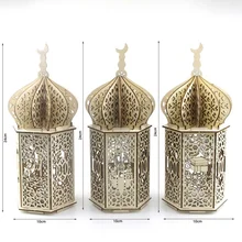 

Eid Mubarak Wooden Pendant With Led Candles Light Ramadan Decorations For Home Islamic Muslim Party Eid Ramadan Decoration