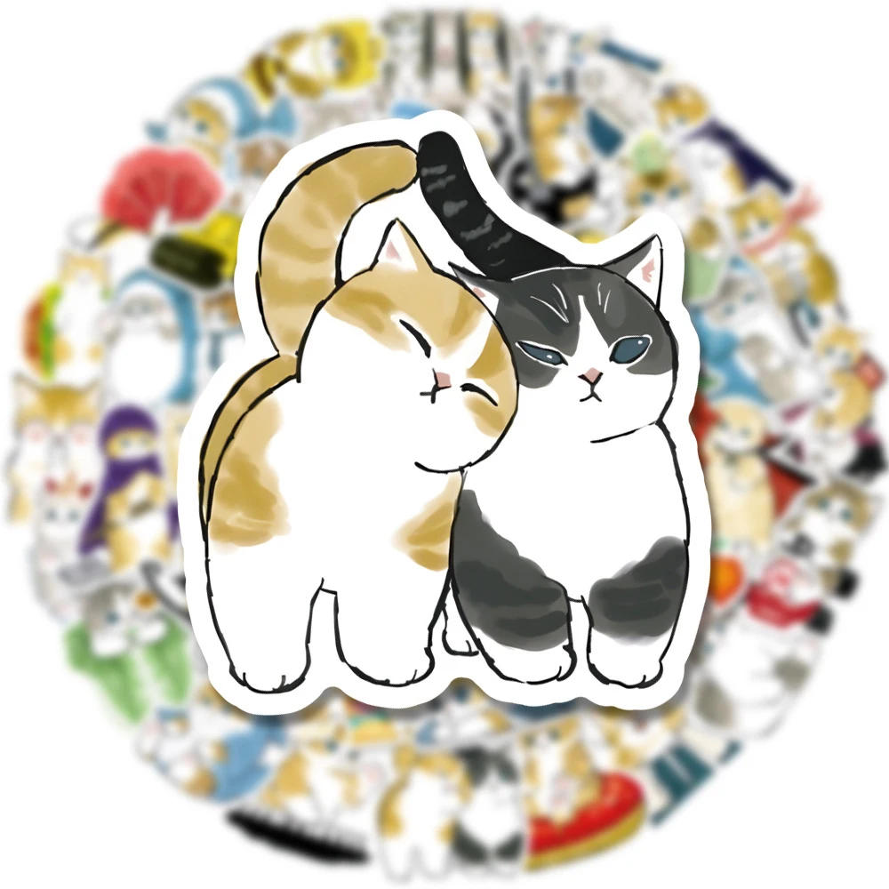 귀여운 고양이 스티커 노트북 패드, 휴대폰 수하물, 기타 냉장고, 스크랩북, 병 데칼 스티커, 어린이 장난감 선물, 10 개, 30 개, 50 개, 100 개