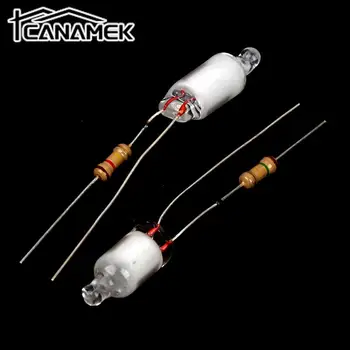 저항기가 있는 미니 네온 전구, 적색, 청색, 녹색, 220V, 6*13mm, 10 개