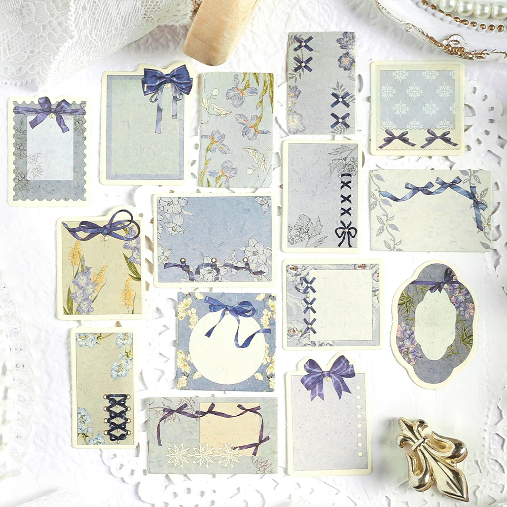 45pcs/Box Vintage Label Paper Scrapbooking Notes Handwritten Message DIY Handmade Collage Decorative Materials Office stationery 5