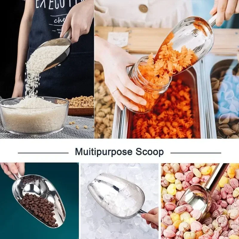 Ice Shovel Scoop 1/3PCS Stainless Steel Multifunctional Food Measuring Spoons
