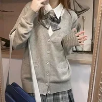 Fashionable single breasted long sleeved solid color cardigan - elegant women's V-neck knit design, Full score daily collocation 1