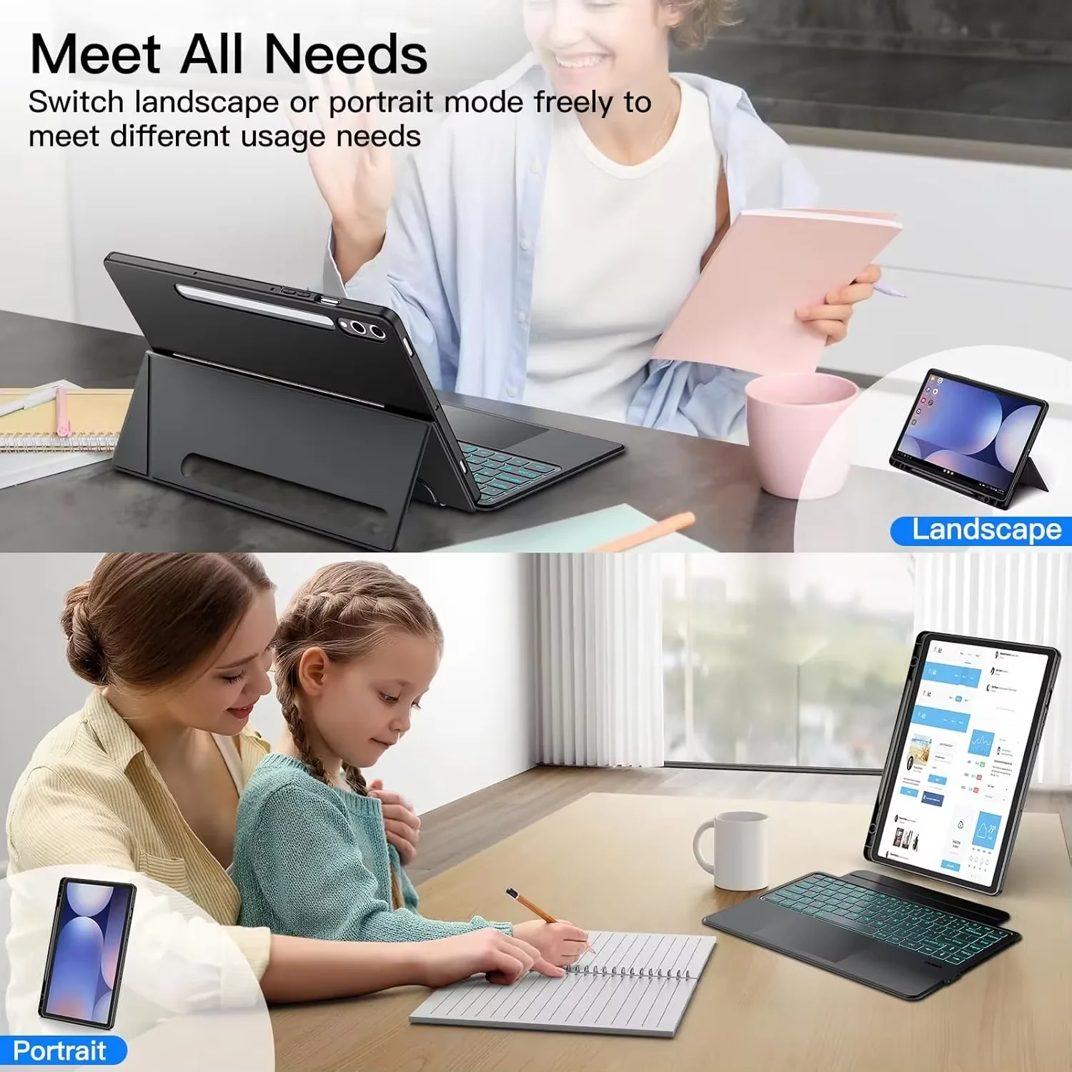 Premium Keyboard Case with Detachable PU Leather Cover