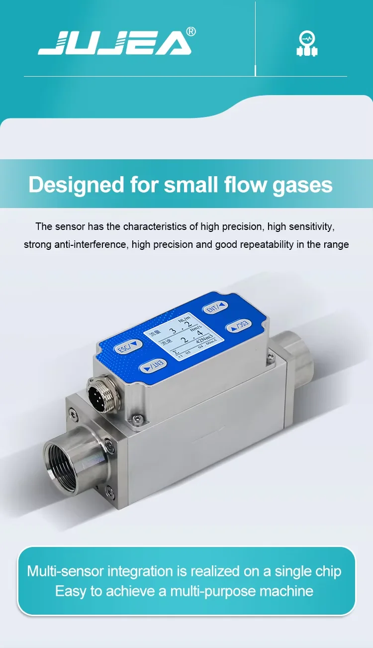 High Precision Small Flow Micro Gas Flowmeter Thermal Mass Flow Meter for Gas Ma