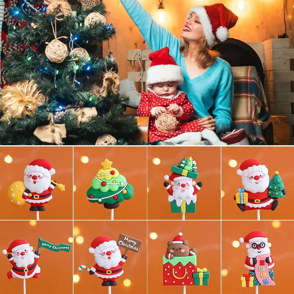 

1/5 шт., топперы для Рождественского торта с мультяшным рисунком