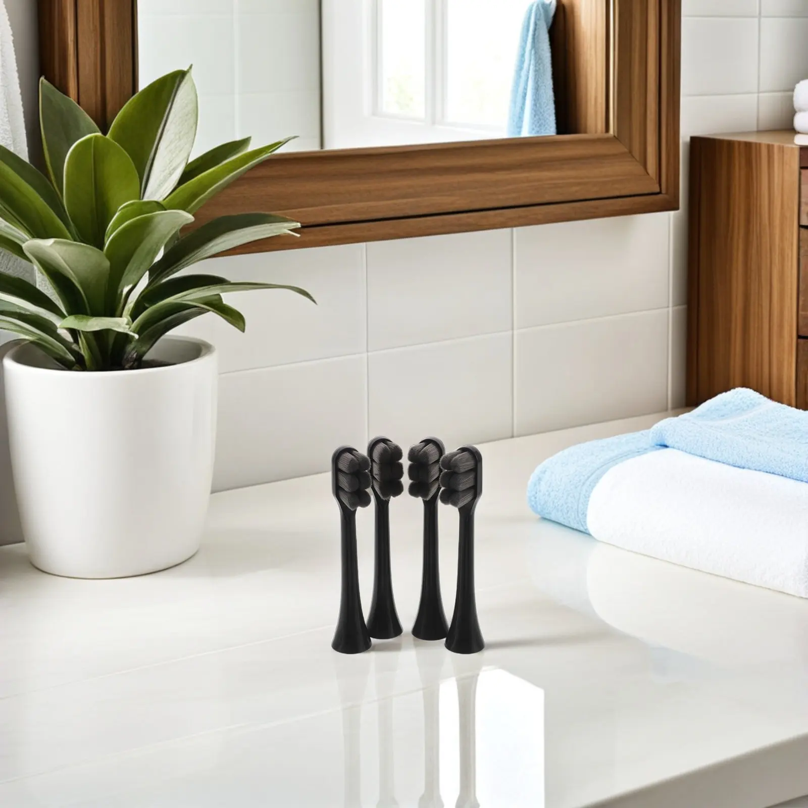 4Pcs 소닉 전동 칫솔 헤드 울트라 파인 소프트 브리슬 교체 민감한 치아 구강 케어 칫솔 액세서리