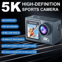 5K Action Camera 4K60FPS Dual IPS Touch LCD DVR EIS 170° 30M Waterproof 5X Zoom Sport Camera With Wireless Mic&Remote Control 1