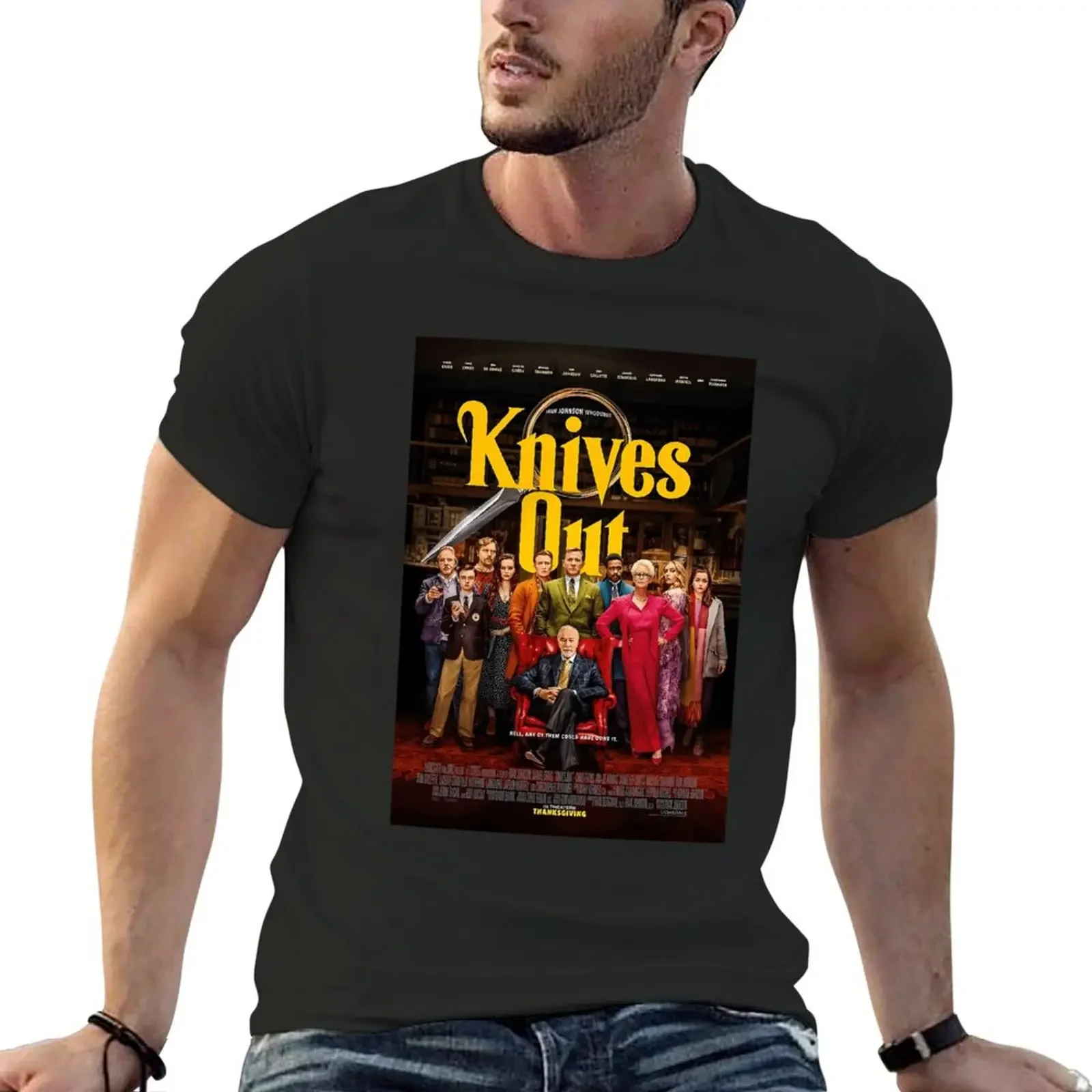 

Knives Out - \t\t T-shirt summer clothes hippie clothes black t shirts for men