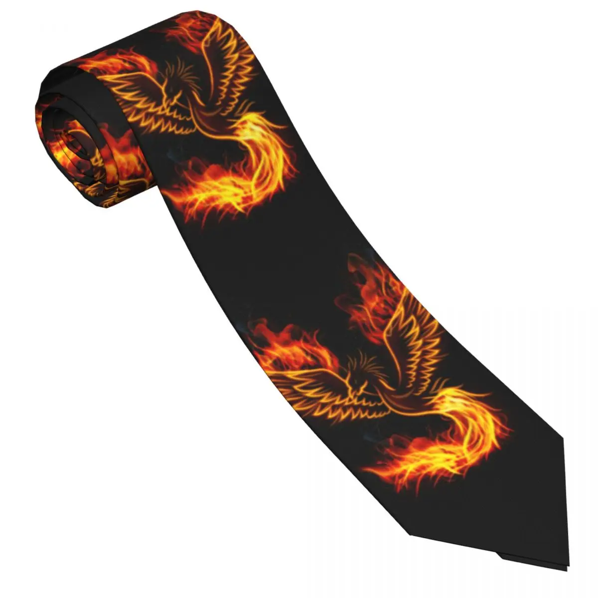 Cravatta Classica Per Uomo Cravatte Da Uomo In Seta Per La Festa Nuziale Cravatta Da Collo Per Adulti Casual Fire Burning Phoenix Bird Tie