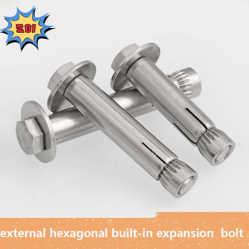 

1-5PCS 201stainless Steel Built-in Expansion Screw External Hexagonal Internal Expansion Bolt Internal Explosion M6 M8 M10 M12