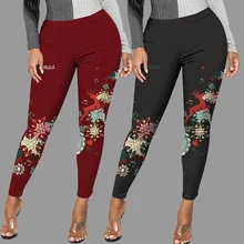 

New Chic Women Legging Good Quality Stretchy Slim Female Trousers Cartoon Deer Digital Printing Fitness Leggings Lady Sexy Pants