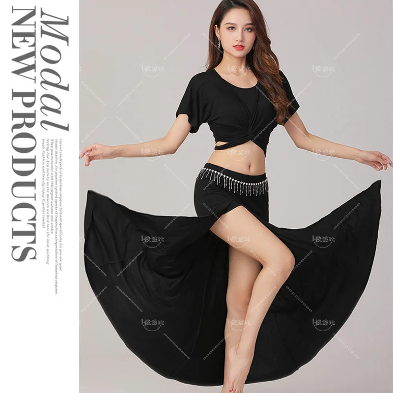 Belly Dance Top Skirt Set Performance Oriental Long Skirt Suit Stage Costume Sexy Women Outfit Bellydance Costume Professional