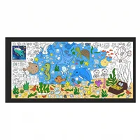 Large Coloring Poster for 35x72Inch,Coloring Tablecloth,many Themed Color-in Game for Kids Classroom any Party Supply Decoration 2