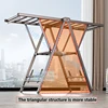 Aluminum Folding Butterfly Shape Clothes Drying Display Rack Outdoor Adjustable Cloth Stand Clothes Airer Dryer Rack 5