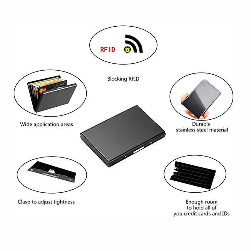 Metal Wallets For Men Women Aluminum Alloy RFID Blocking Card Holder Anti-magnetic Business Credit Cards Protector Hard Case For