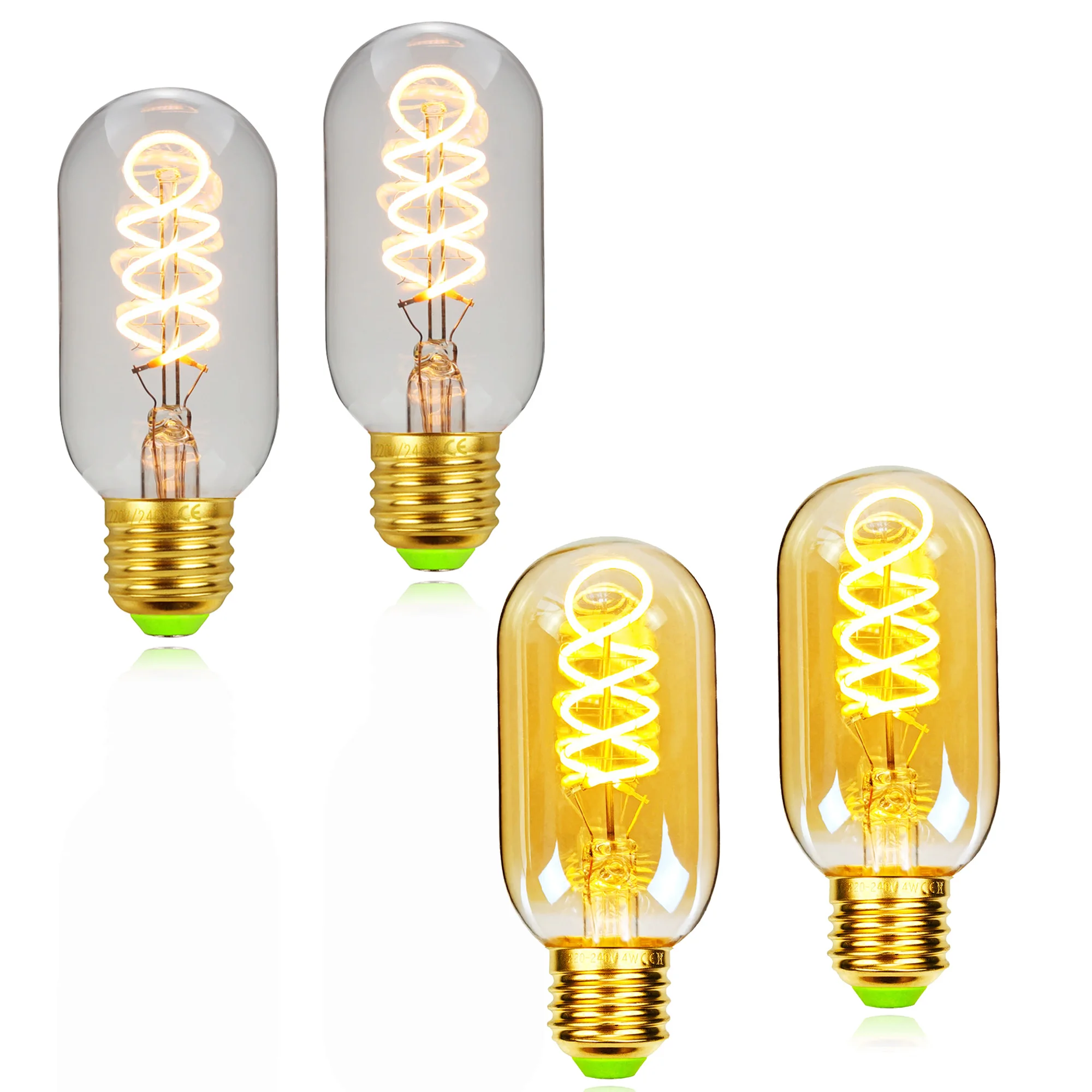 TIANFAN 2-Pack Светодиодная лампа Эдисона T45 4W с регулировкой яркости трубчатая Светодиодная лампа накаливания специальные декоративные лампочки 110V 220V