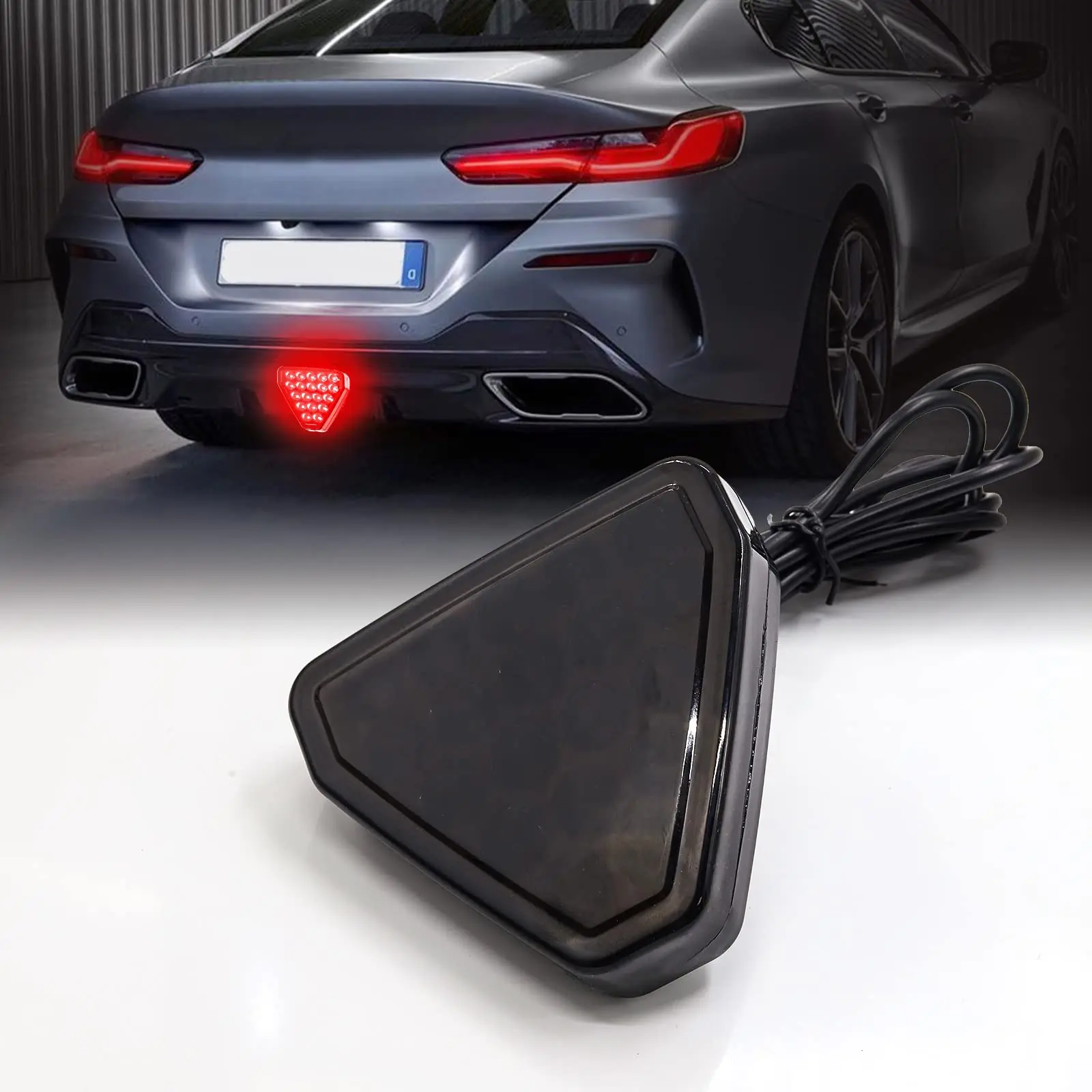 Universal19LEDBrakeSignalLightF1TriangleStyleSportCarRear