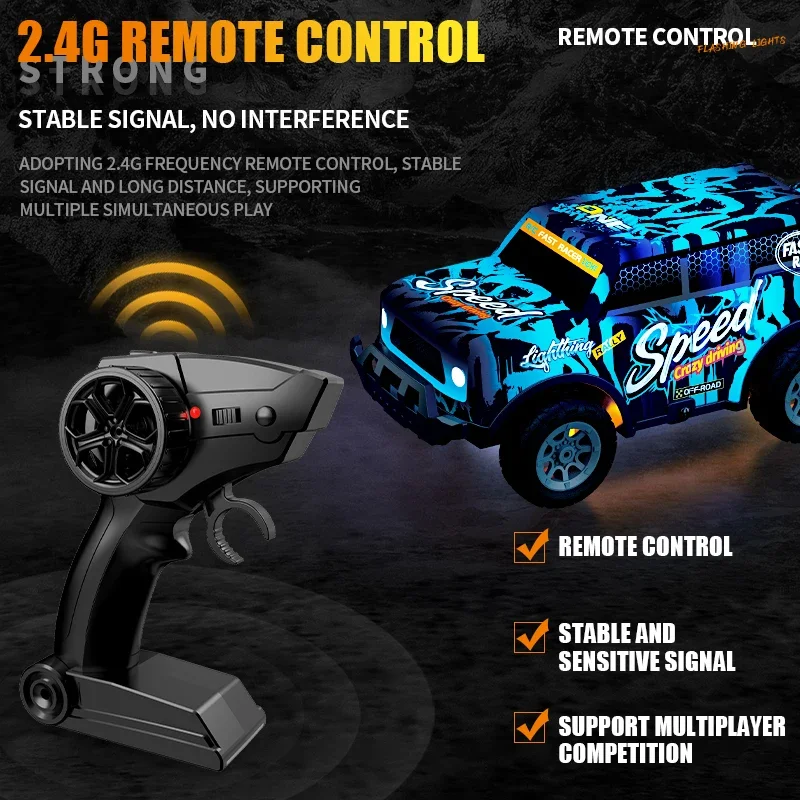 RC Car Off-road with Luminous Light 2.4G Remote Control Car Climbing Car Racing Drift Vehicle Buggy Electric Model Car Christmas
