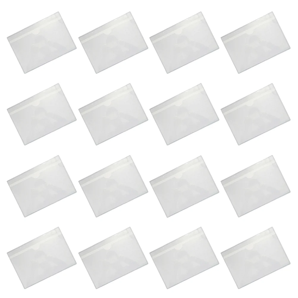 20 Pcs Self-adhesive Card Cards Sticky Holder Plastic Sleeves Pockets Commodity Library Pvc Organizer 20 pcs self adhesive card pocket protector sleeves library pockets business cards bag flash top open holder pvc plastic