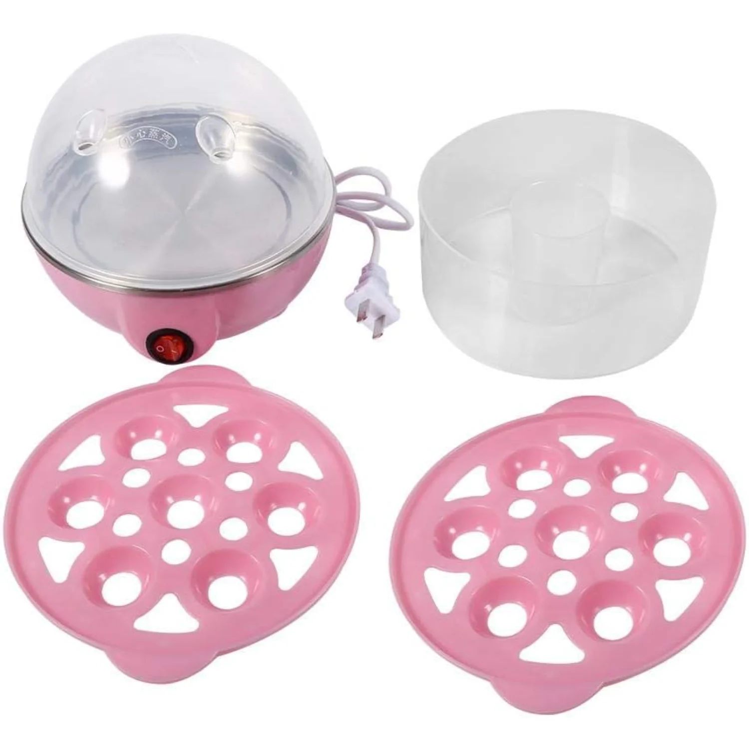 Egg Cooker,Multi-functional Double-Layer Egg-Maker & Poacher,Quickly Makes 14 Eggs,for Hard Boiled Eggs, Poached Eggs, Omelets,