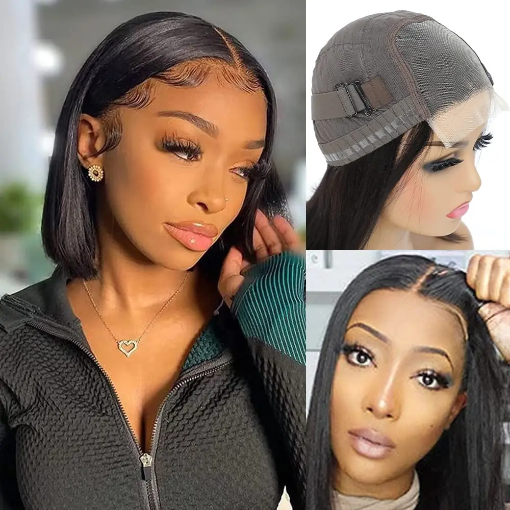 

Glueless Wig Human Hair Ready To Wear Hd Transparent Straight Pre Cut Lace 4x4 5x5 Human Hair Wigs Pre Plucked Remy