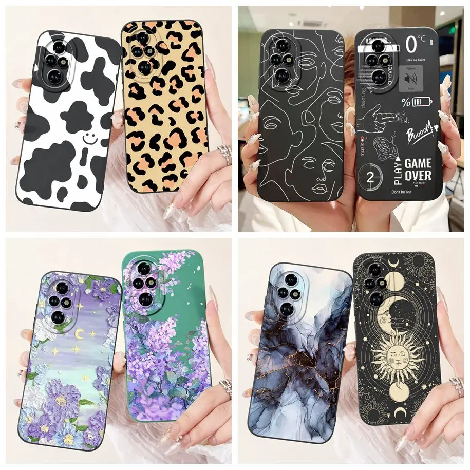 Luxury Marble Moon Frosted Shockproof Silicone Case - Soft Protective Bumper Cover