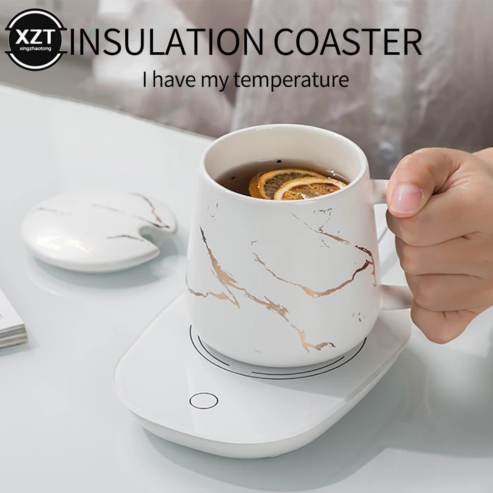 

USB/EU Plug Heating Cup Thermostat Coaster for Home Office Daily Beverage Coffee Milk Cup Heating Mat