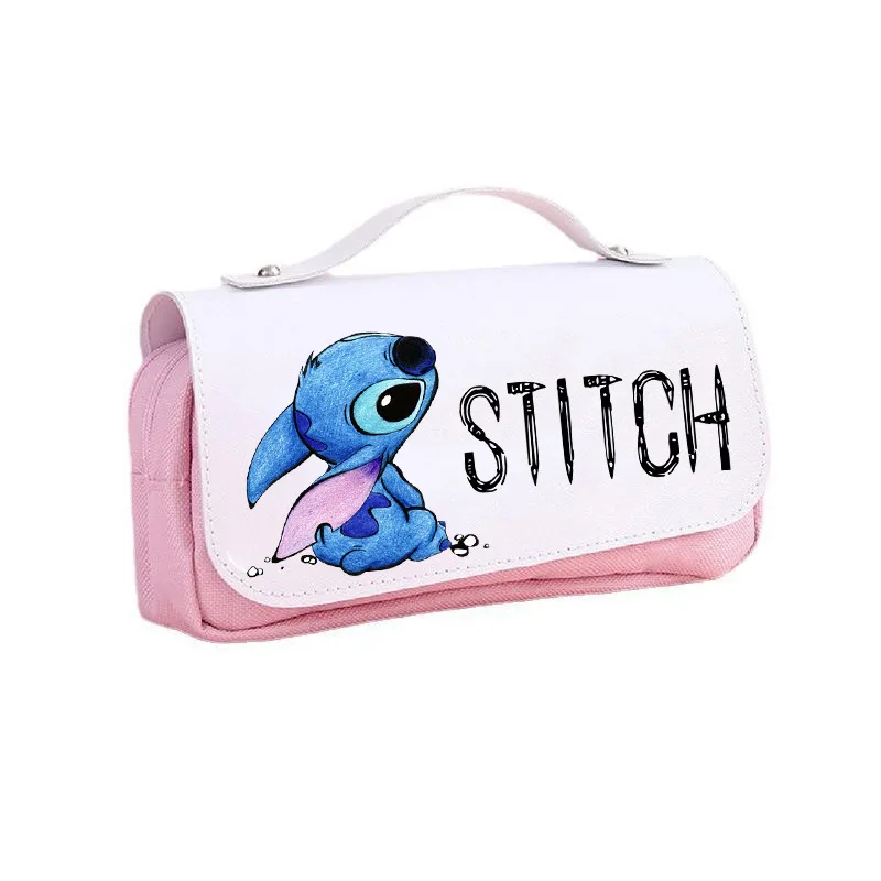 Anime Disney Stitch astuccio portatile di grande capacità cartone animato  impermeabile studenti cancelleria astuccio per matite materiale scolastico