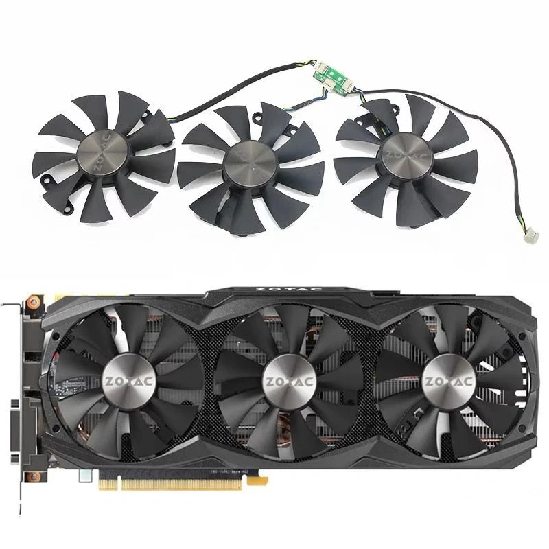 Nuova Ventola Gpu Originale 87Mm 4Pin Muslimex Gtx 970 Amp, Per Ventola Di Raffreddamento Della Scheda Grafica Zotac Geforce Gtx 970 980 980Ti Amp