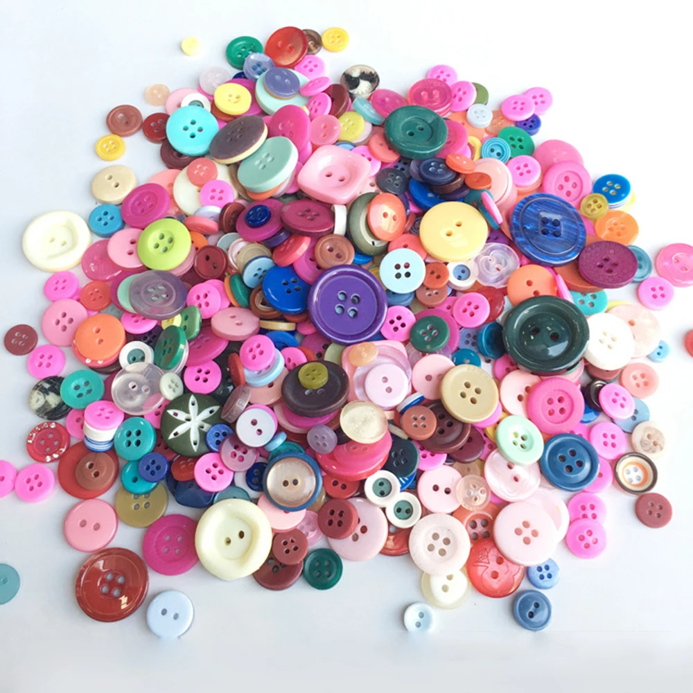 Craft Buttons 50pcs 28mm Mixed Color 2 Big Holes Plastic Buttons For Craft  Scrapbooking Decorative Accessories Button Flowers - Buttons - AliExpress
