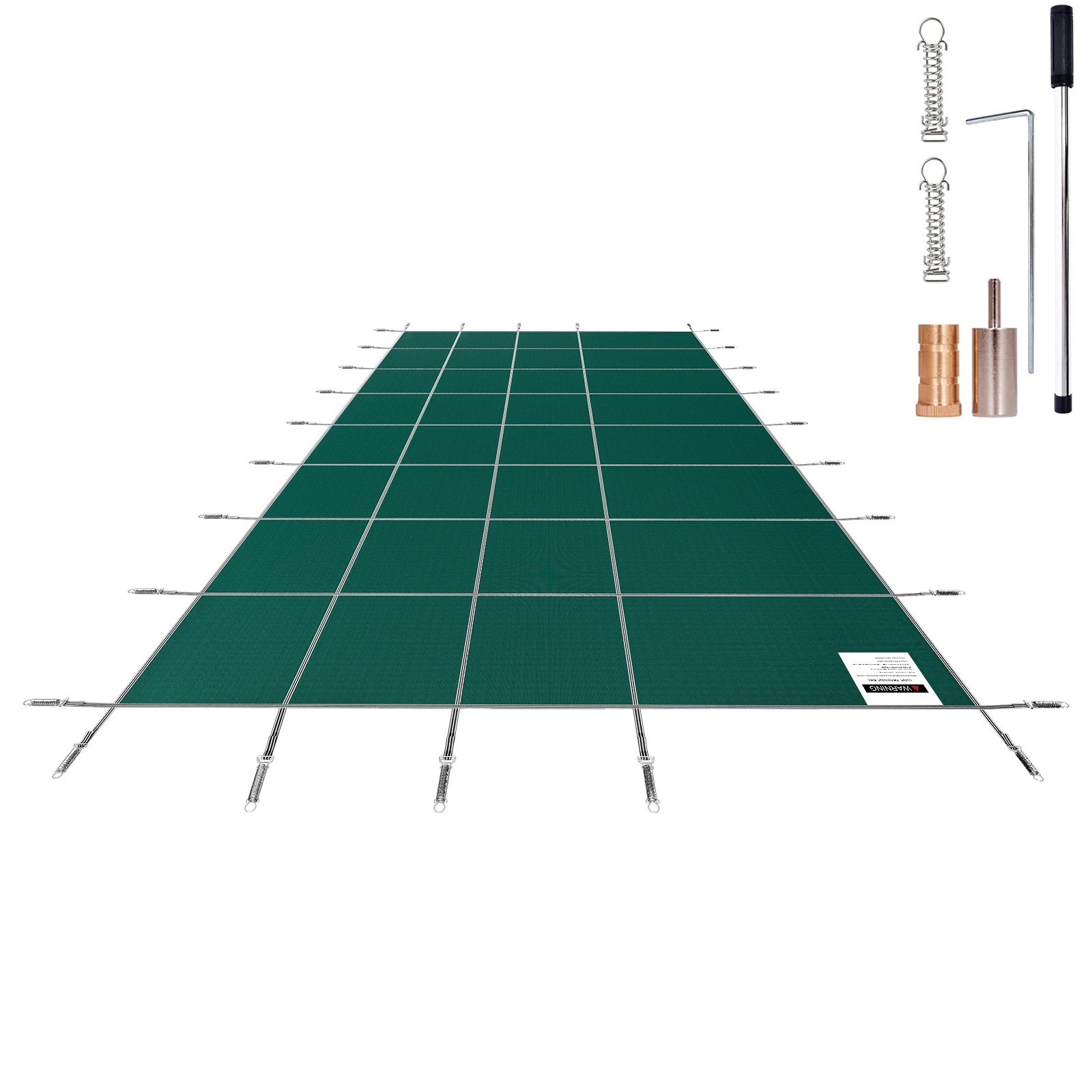 Couverture de sécurité pour piscine VEVOR adaptée aux piscines enterrées rectangulaires 1