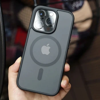 Matte Translucent Frosted Case For IPhone 17 16 15 14 13 11 12 11 Pro Max Plus Magnetic Case For Magsafe Wireless Charging Cover 1