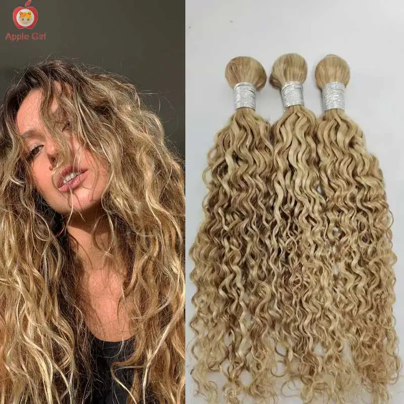 Applegirl-Water Wave Weave de Cabelo Humano, Ombre