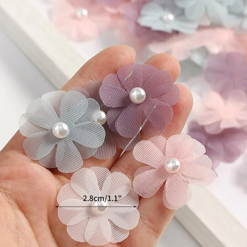 웨딩 드레스 홈 인테리어 의류 액세서리에 대한 30Pcs 패브릭 꽃 인공 꽃 바느질 꽃 아플리케