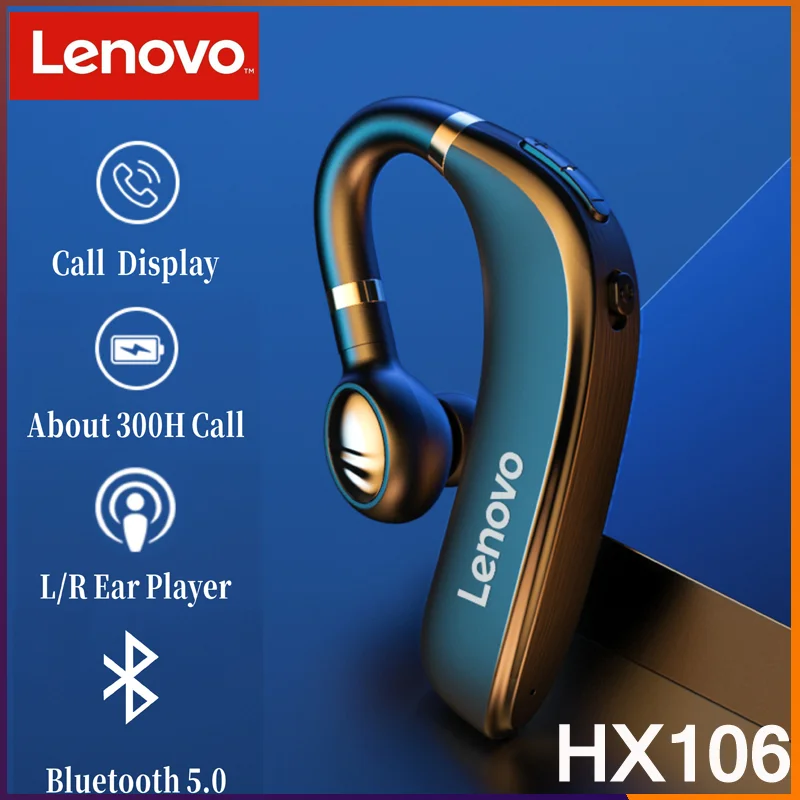 

Lenovo HX106 Original Bluetooth Earphone Pro Ear Hook Wireless Bluetooth 5.0 Earbud With Microphone 40 Hours For Driving Meeting