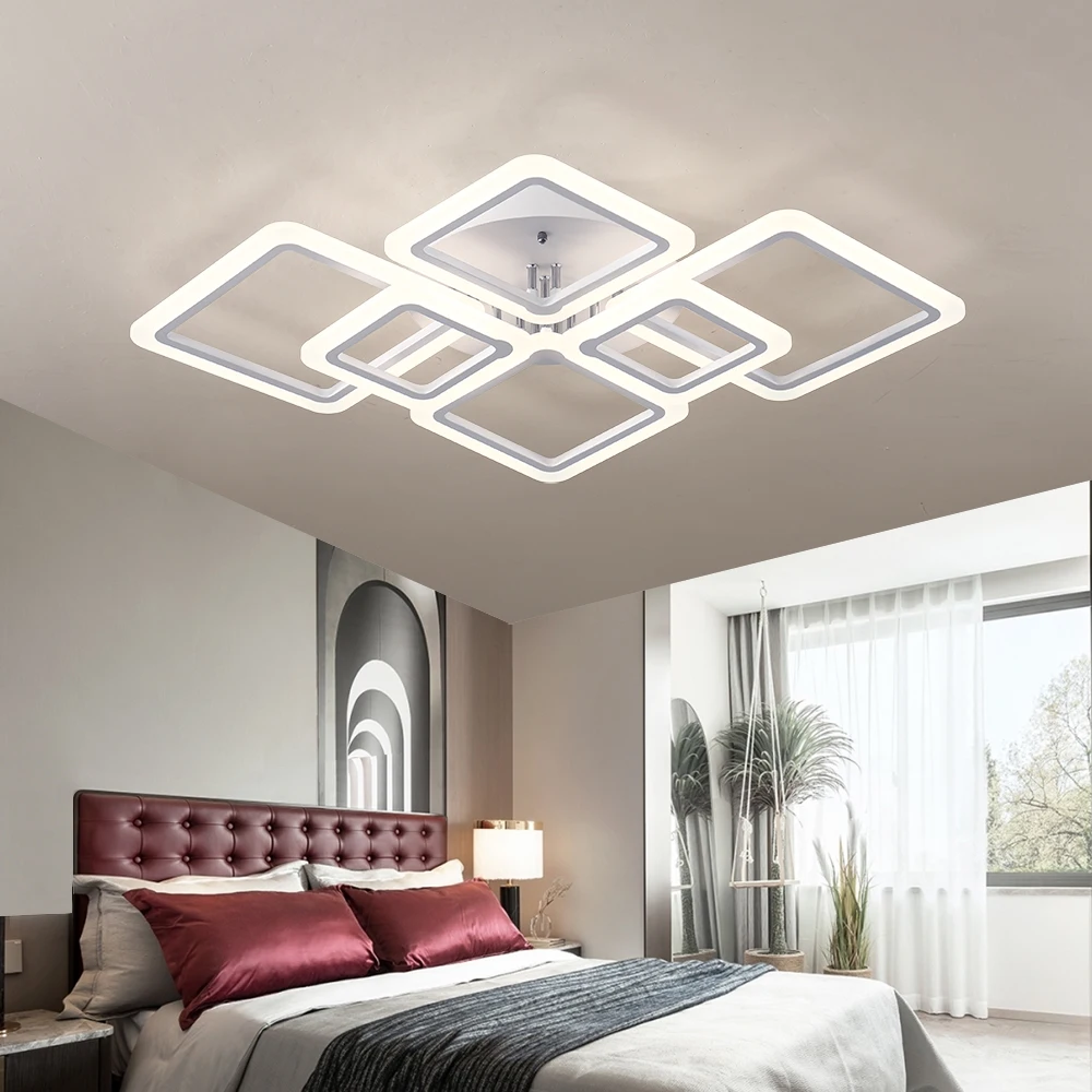 Modern Nordic LED Pendant Light - Square Ceiling Chandelier for Home Decor