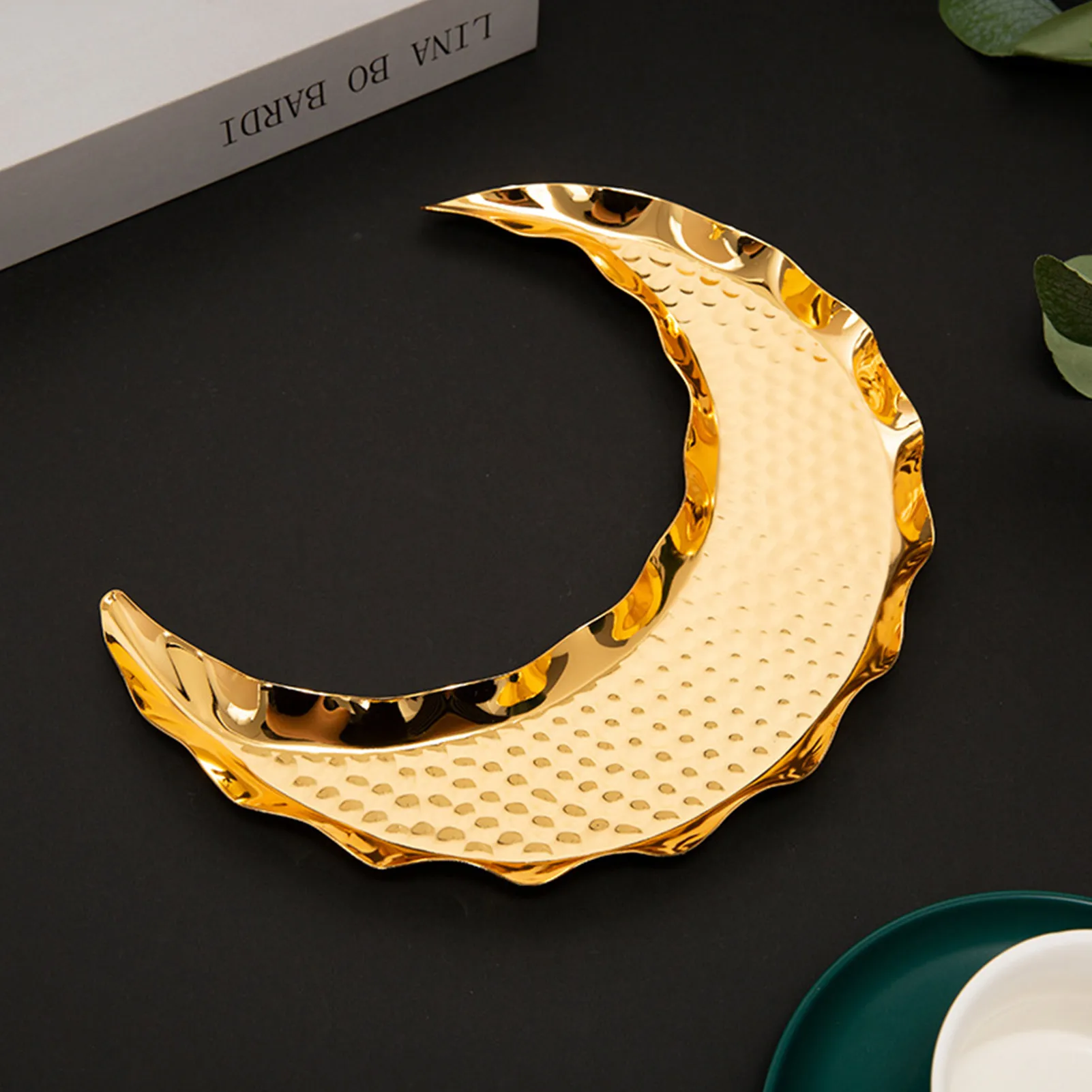 Crescent Moons Tray For Ramadan Moon Tray For Stones Ramadan Kareem Iron Tray Jewelry Tray Dish Ring Dish Home Decor Essential