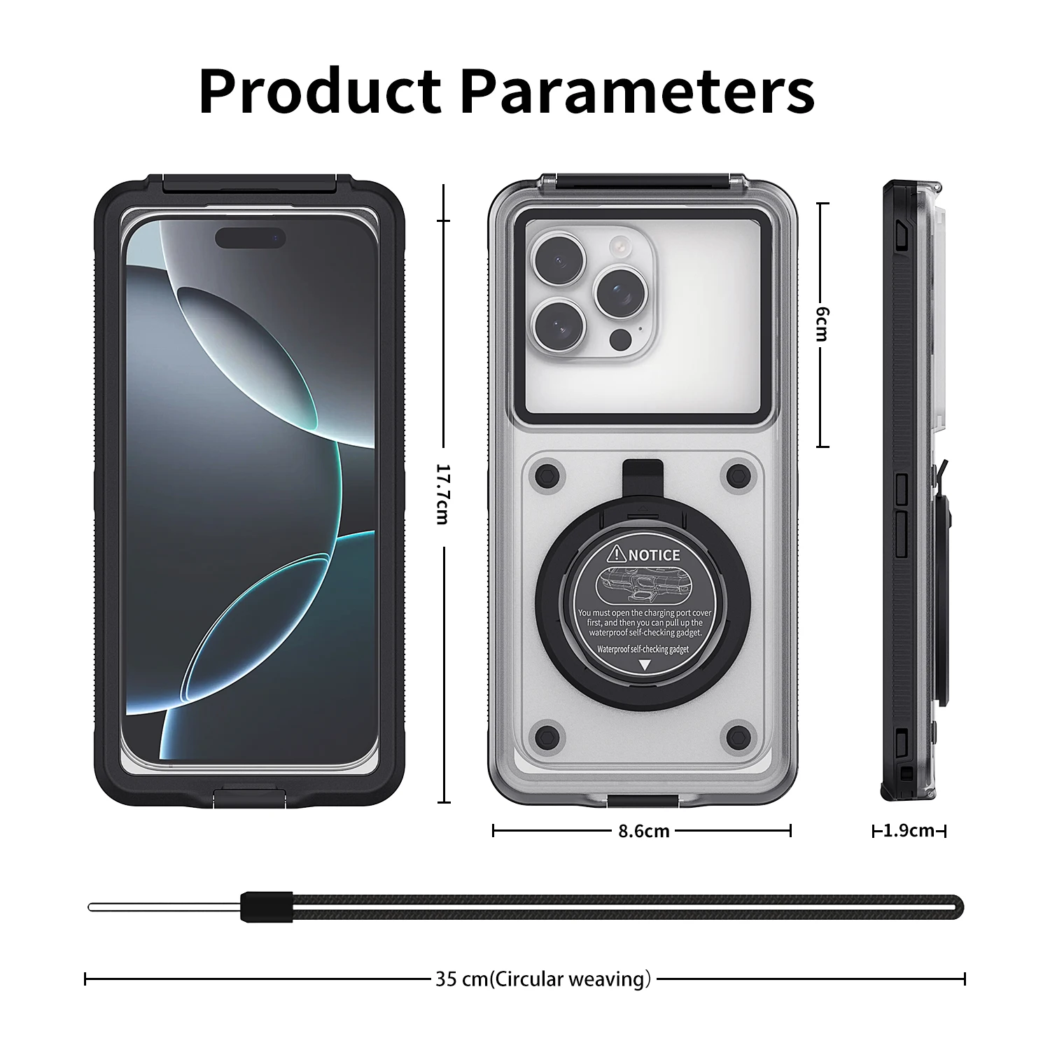 Universal 6.9-Inch Full-Wrap Waterproof Phone Case - IP68 Rated