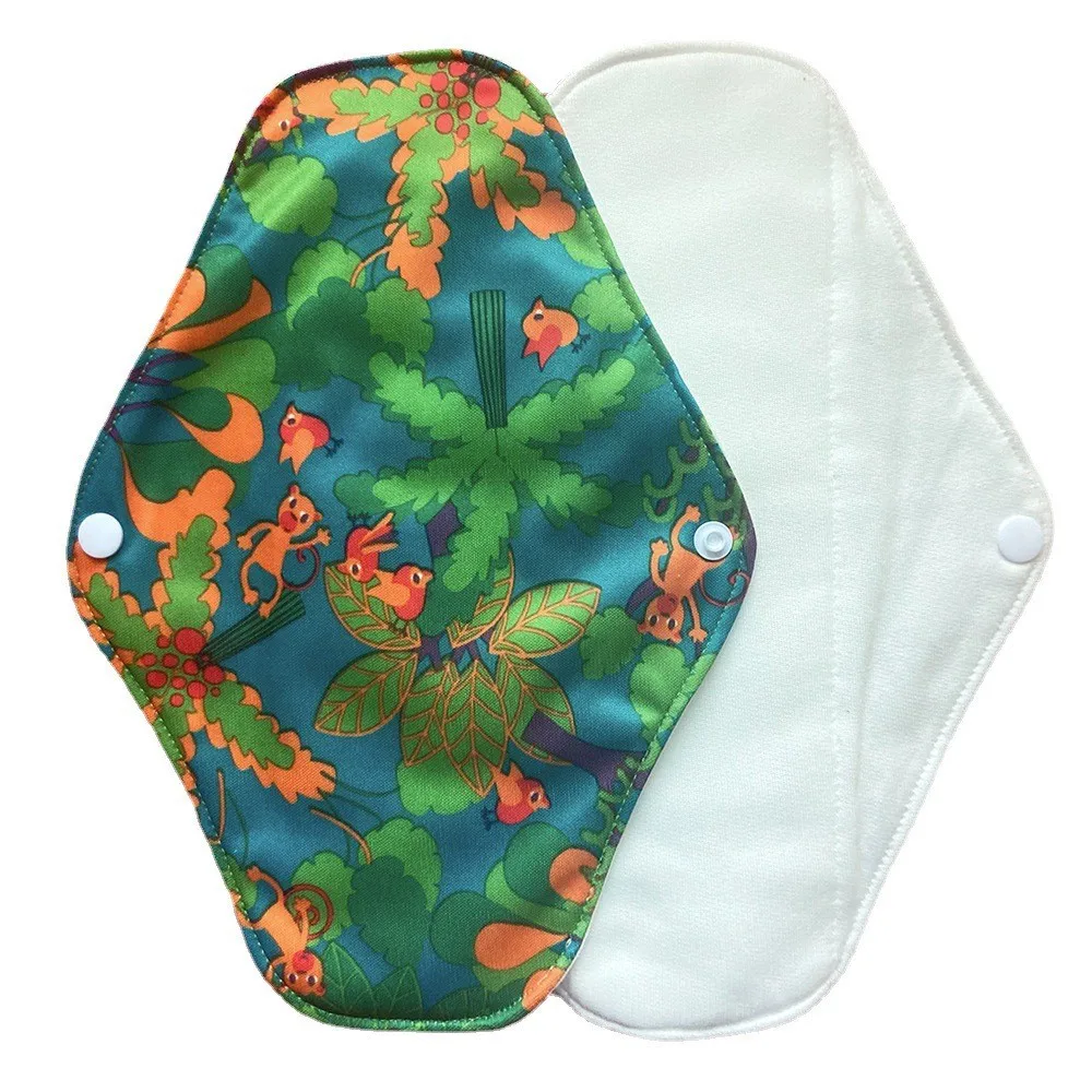 Women Washable Menstrual pads Reusable Organic Bamboo Cotton Sanitary Napkin Ladies Soft Cloth Pad for Girls Maternity