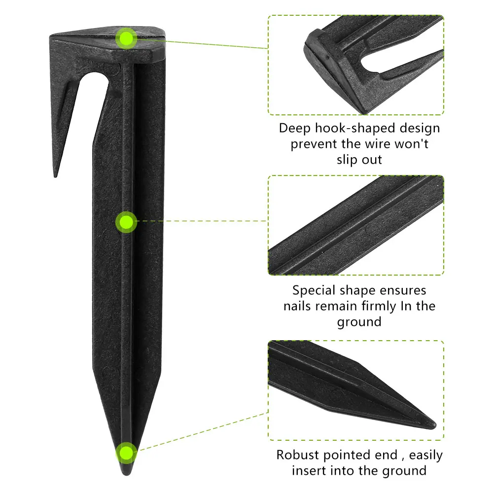 100Pcs Plastic Tent Stakes Tent Nail Heavy Duty 8.5 cm High Pegs Spike Hook Outdoor Camping Fixing Pins Canopy Stakes