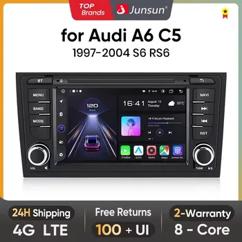 Radio de coche Junsun de 7 pulgadas con CarPlay inalámbrico y Android Auto para Audi A6 C5 1997-2004 S6 RS6, sistemas inteligentes GPS, multimedia, SWC, BT, FM 1