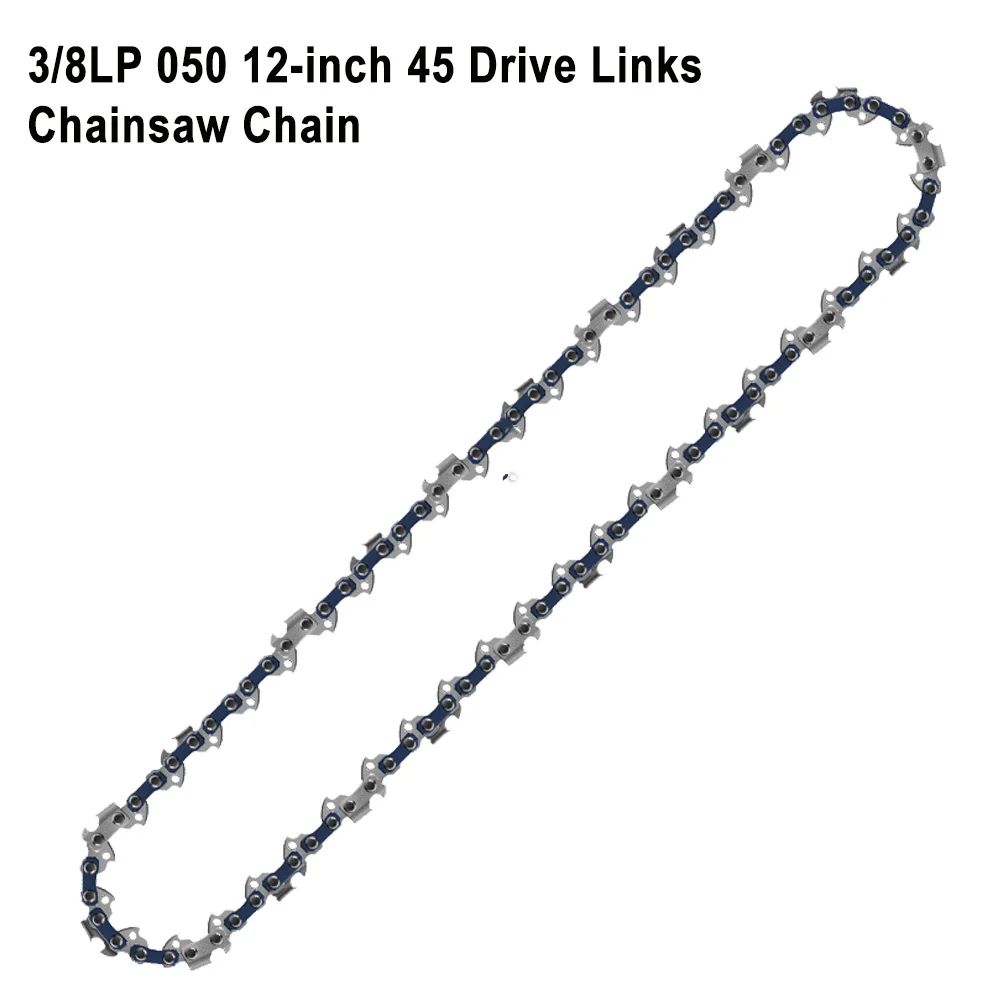 12" Guide Bar & 45 Link Chain Set 3/8"LP Pitch 0.050" Groove Width Rounded Teeth Alloy Chainsaw Components 12 Inch Electric Saw 2