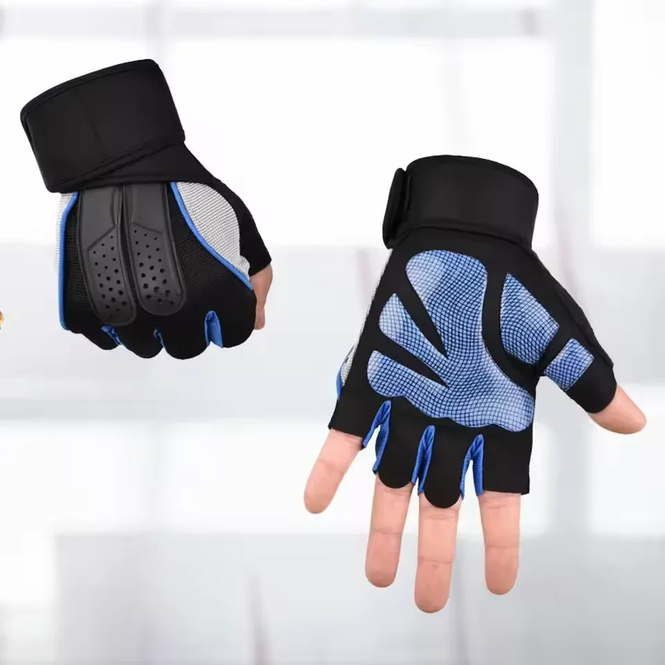 Fitness Halbfingerhandschuhe Männer und Frauen Handgelenkschutz Sport Hantel Reiten rutschfeste horizontale Stange Übungstraining – Detail 1