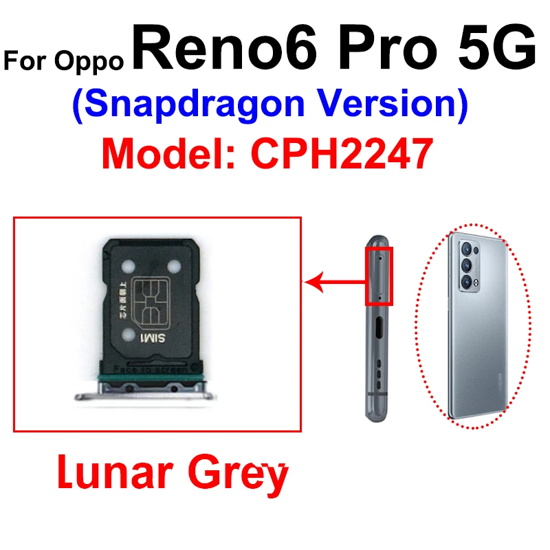 For OPPO Reno 6 Pro 5G CPH2247 SIM Card Tray Sim Card Slot Holder