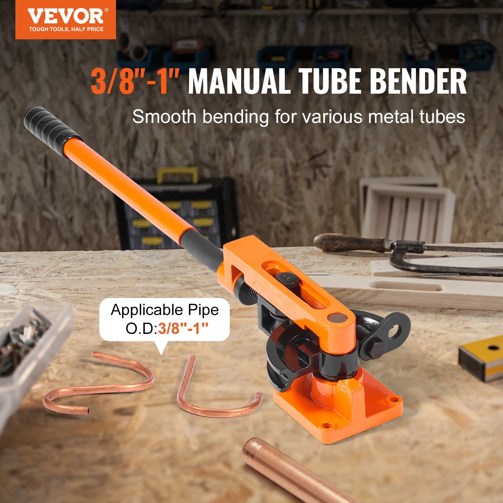 Tube Bender Manual Pipe Bender 7 Bending Dies Multifunction Steel Copper Tube Bending Machine Lever Type Heavy Duty Tools tube bender