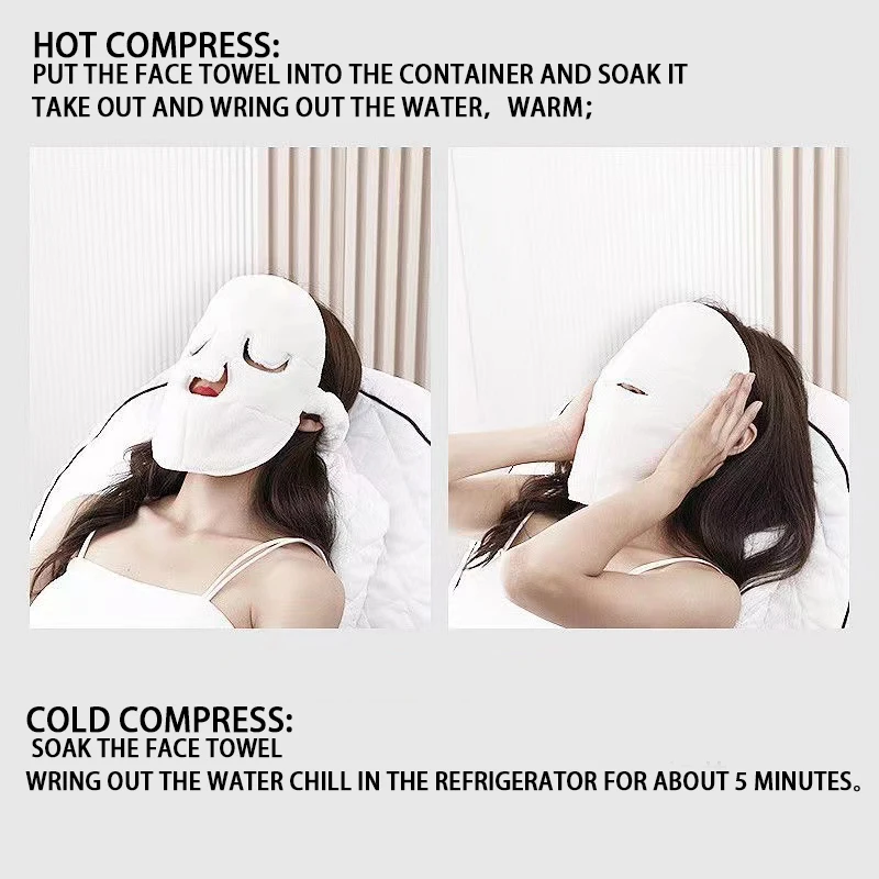 Facial Towel Beauty Salon and Hot Cold Compress Mask Thickened Coral Fleece Face Towel Weave Soft Absorbent Beauty Fit Facial 5