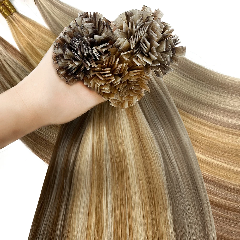 Maxhair Flat Tip Keratin Hair Extensions Straight Real Human Hair Colored Vietnamese Hair Extensions Pre-bonded Fusion Hair 1B