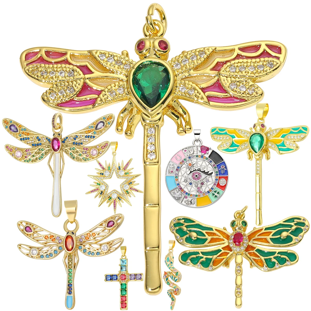 Juya 18K echt vergoldete Regenbogenkristalle Emaille griechischer böser Blick Stern Saint Mary Lächeln Gesicht Stier Liebe Herz Kreuz Charm Zubehör – Detail 15