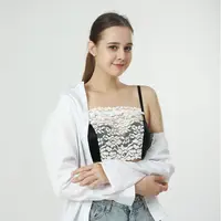 Femmes rapide facile à clipser dentelle Fragment Camisole soutien-gorge insérer enveloppé poitrine bustiers faux col pour femmes coupe basse vêtements 2