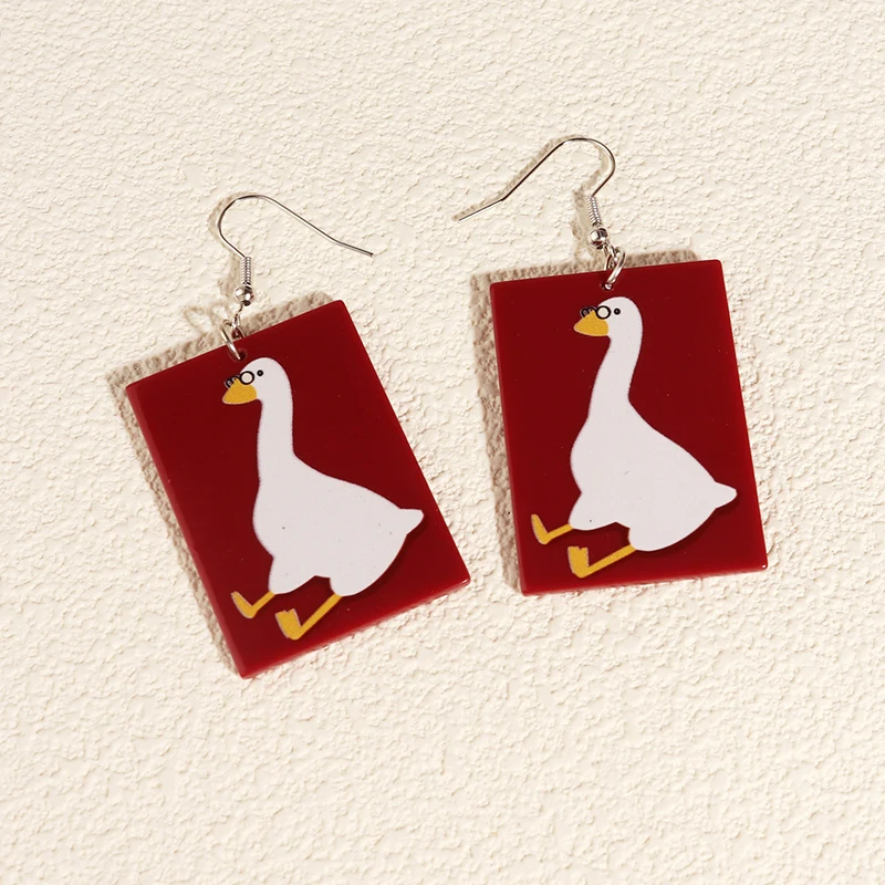 Animal earrings Earrings Women Girls Hip Hop Cute Exaggeration Special Creativity Jewelry Cartoon Animal Alien Frog Duck Goose Cat